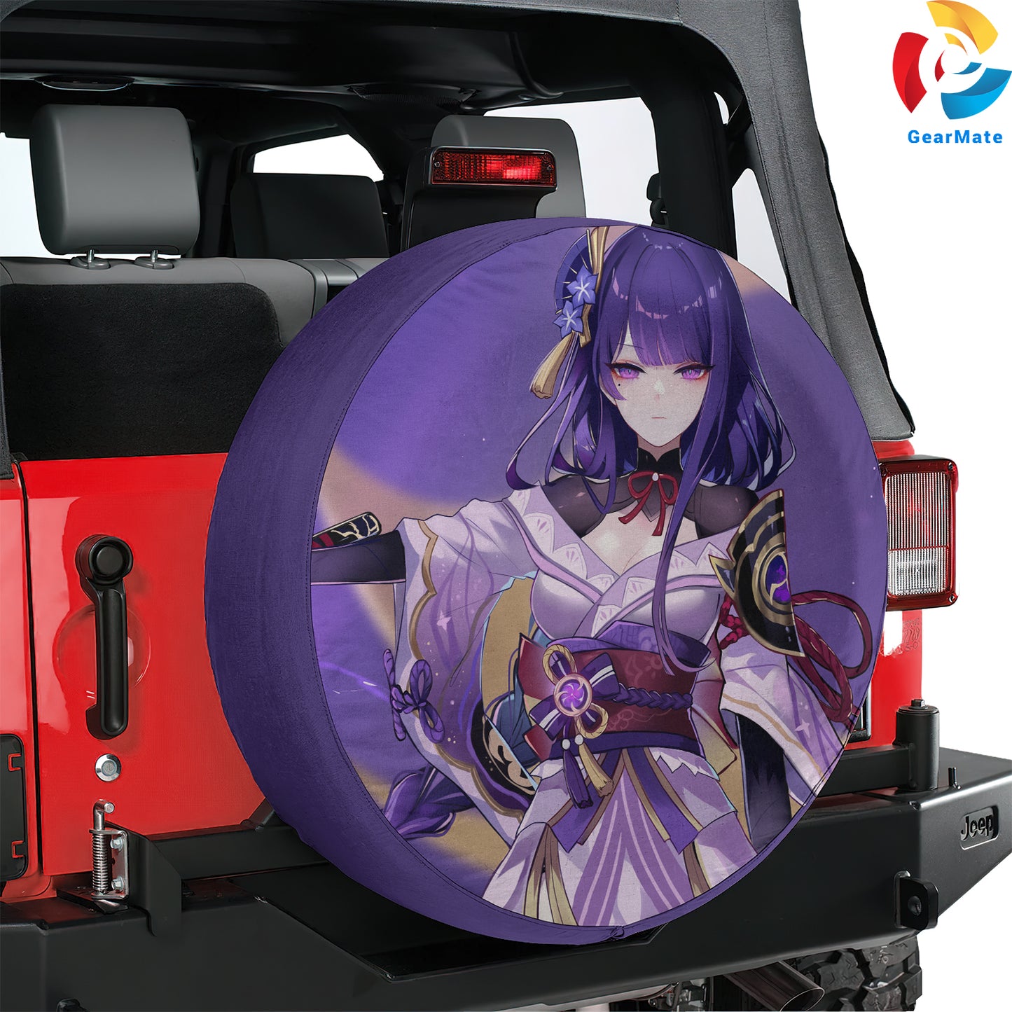 Baal Raiden Shogun Genshin Spare Tire Cover – Premium Waterproof UV Resistant Protector