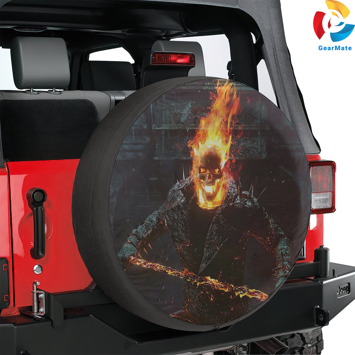 Marvel Ghost Rider Spare Tire Cover – Premium Waterproof UV Resistant Protector