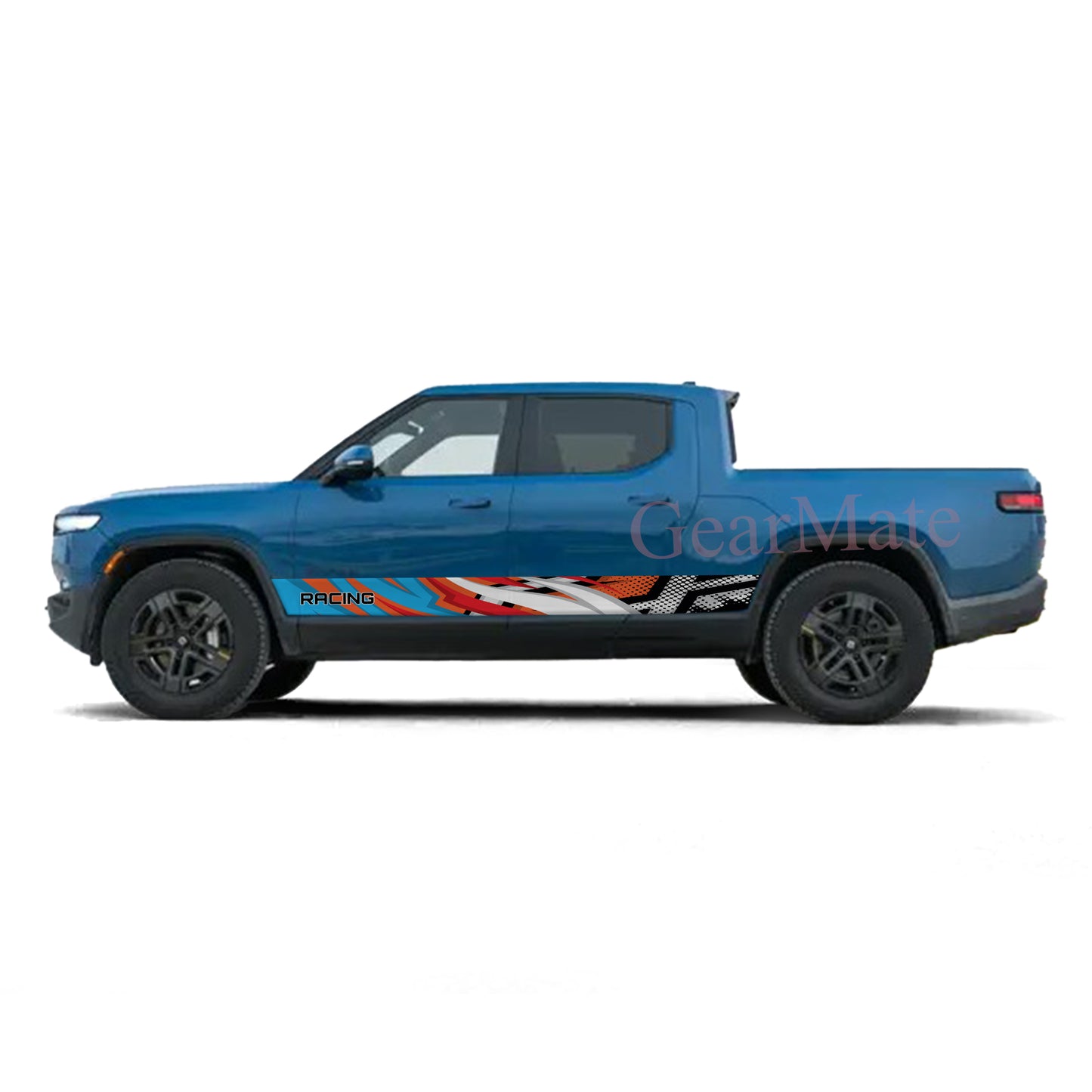 Racing BRed Rocker Panel Graphic Decal Kit (Left & Right Sides) - High Quality Vinyl for Trucks & SUVs