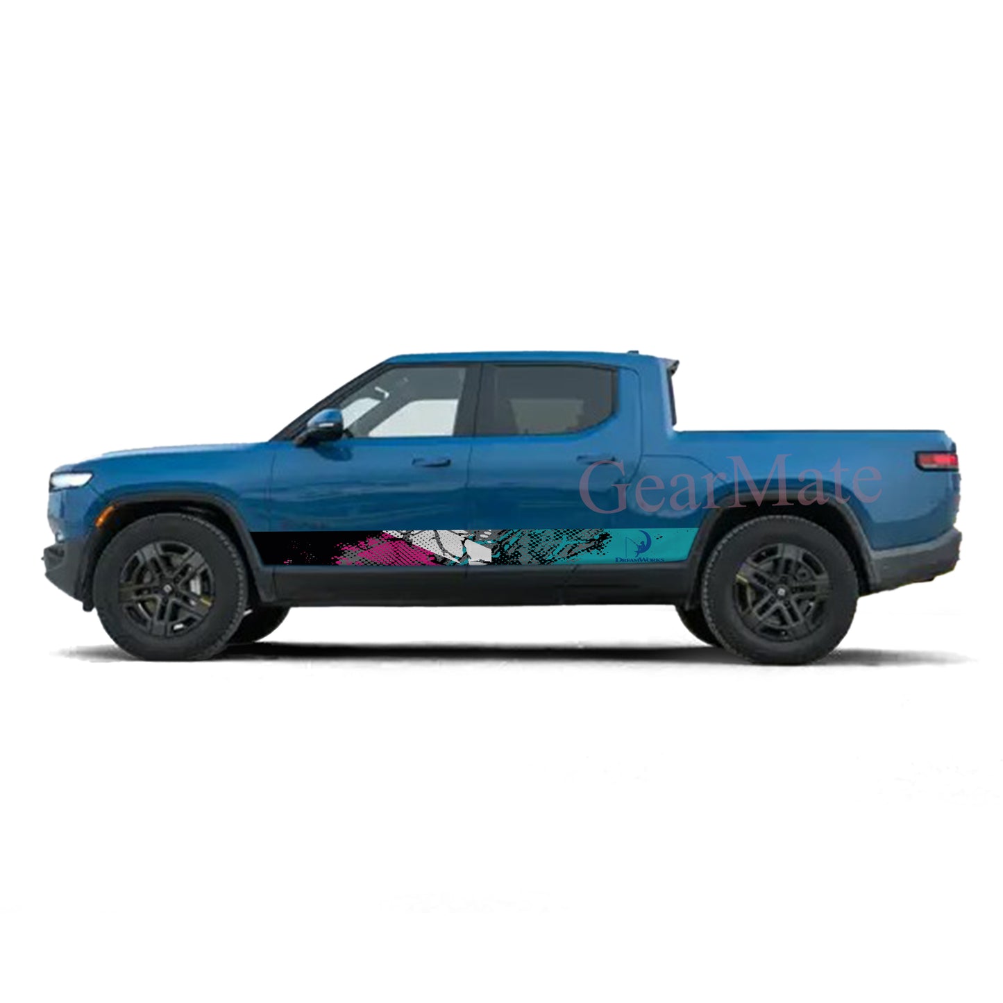 Sport Pink Green Dreamworks Animation Rocker Panel Graphic Decal Kit (Left & Right Sides) - High Quality Vinyl for Trucks & SUVs