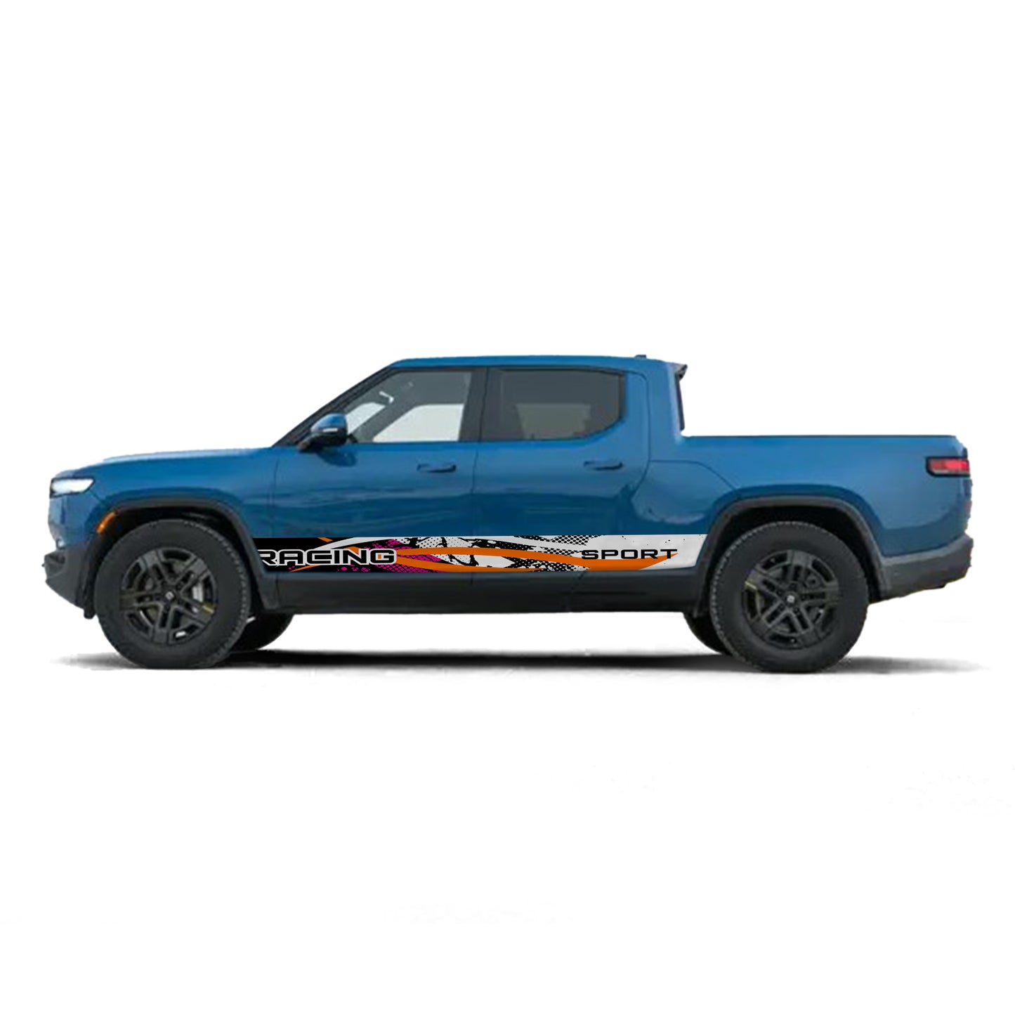 Racing Pink Panel Graphic Decal Kit (Left & Right Sides) - High Quality Vinyl for Trucks & SUVs