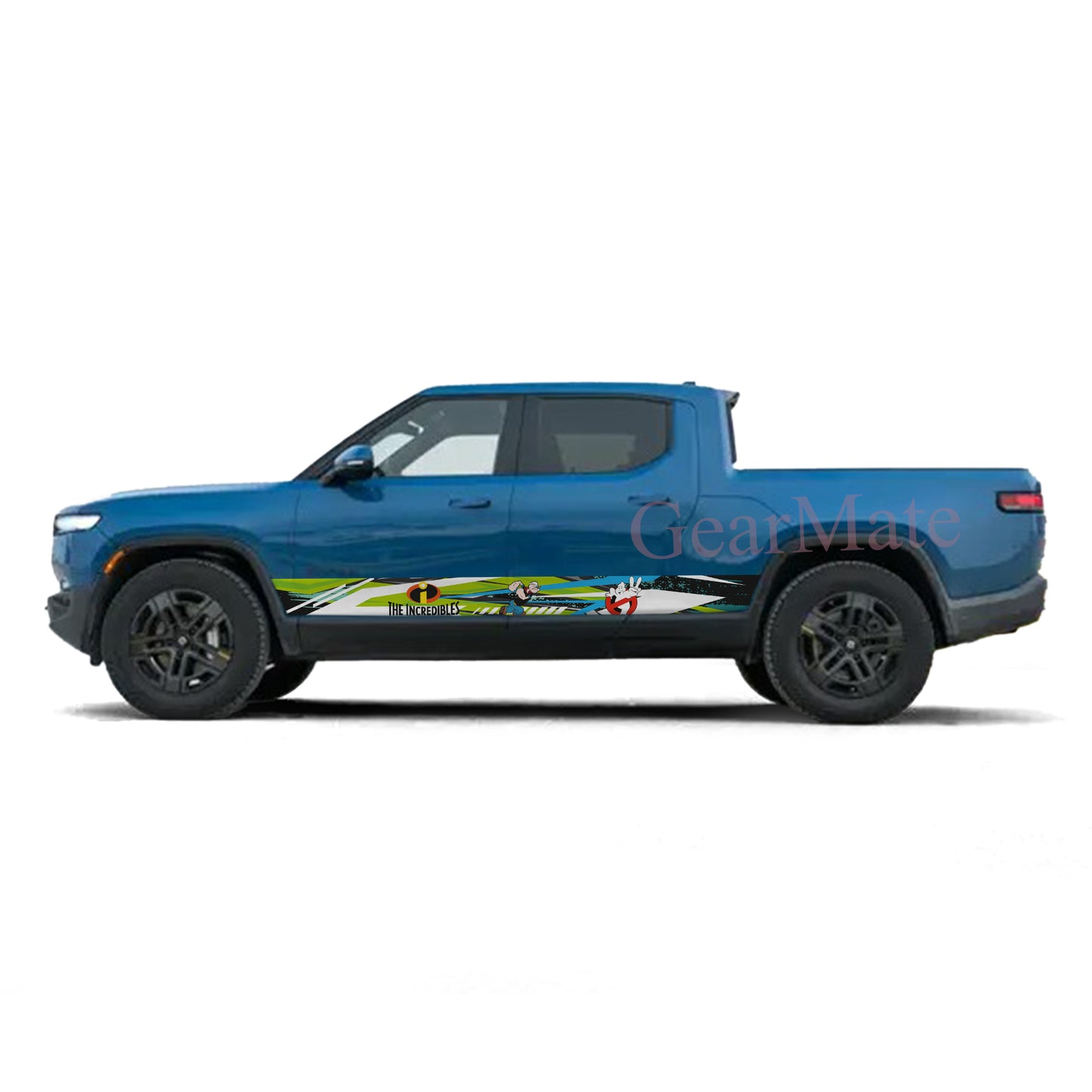 Racing Green Blue The Incredibles Rocker Panel Graphic Decal Kit (Left & Right Sides) - High Quality Vinyl for Trucks & SUVs