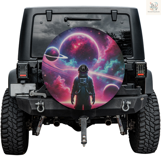 Astronaut Sci-fi Spare Tire Cover – Waterproof UV Resistant Protector with Camera Hole