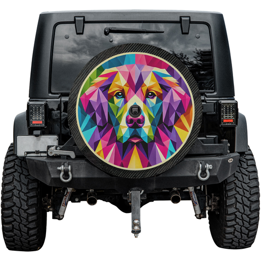 Rainbow Weimaraner Spare Tire Cover – Waterproof UV Resistant Protector with Camera Hole