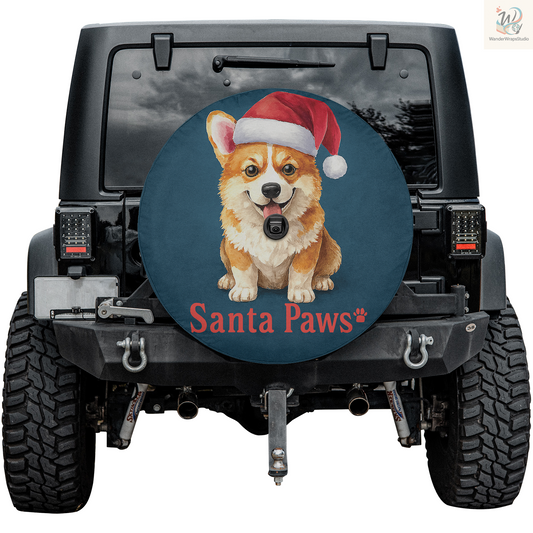 Santa Paws Spare Tire Cover – Waterproof UV Resistant Protector with Camera Hole