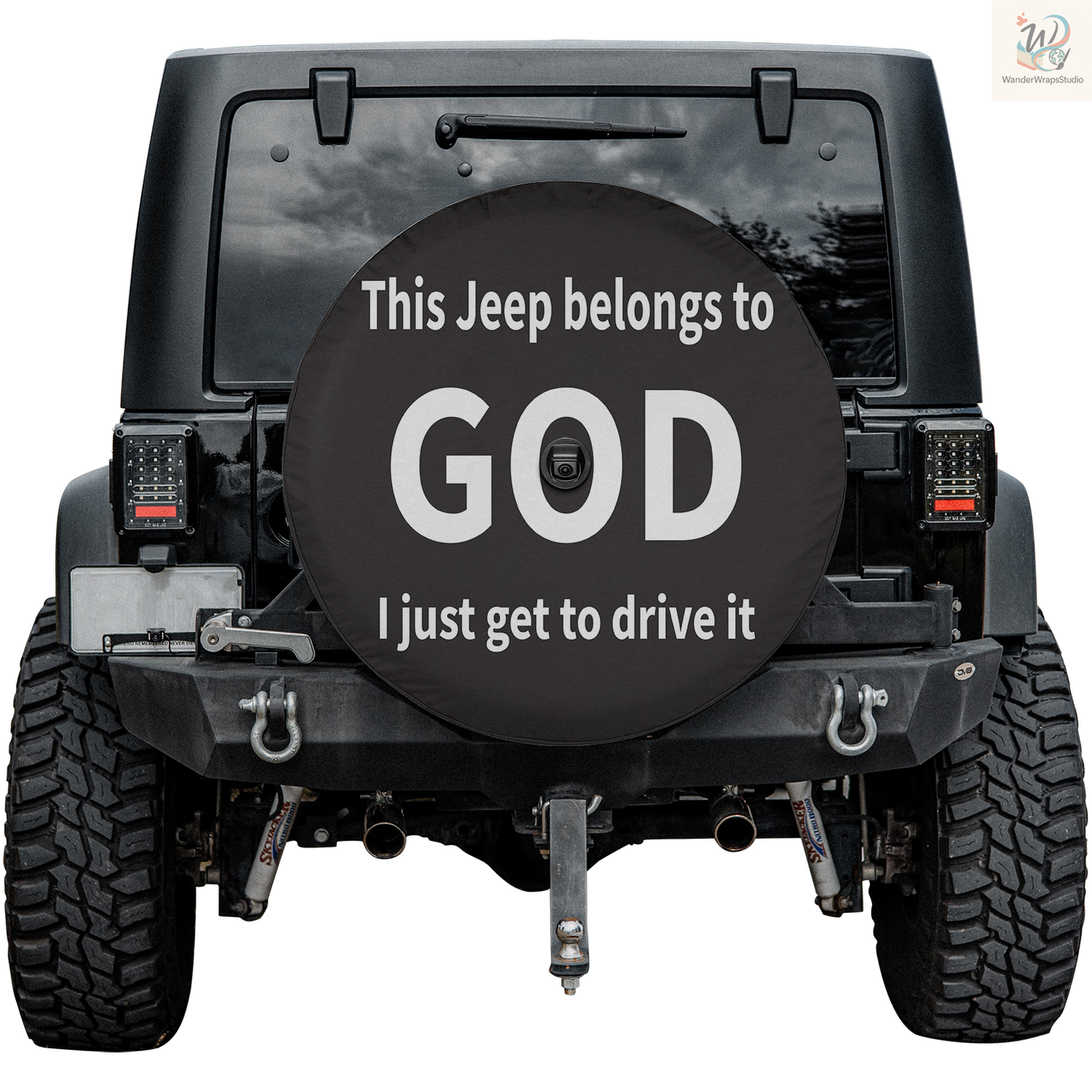 This Jeep Belongs To God Spare Tire Cover – Waterproof UV Resistant Protector with Camera Hole