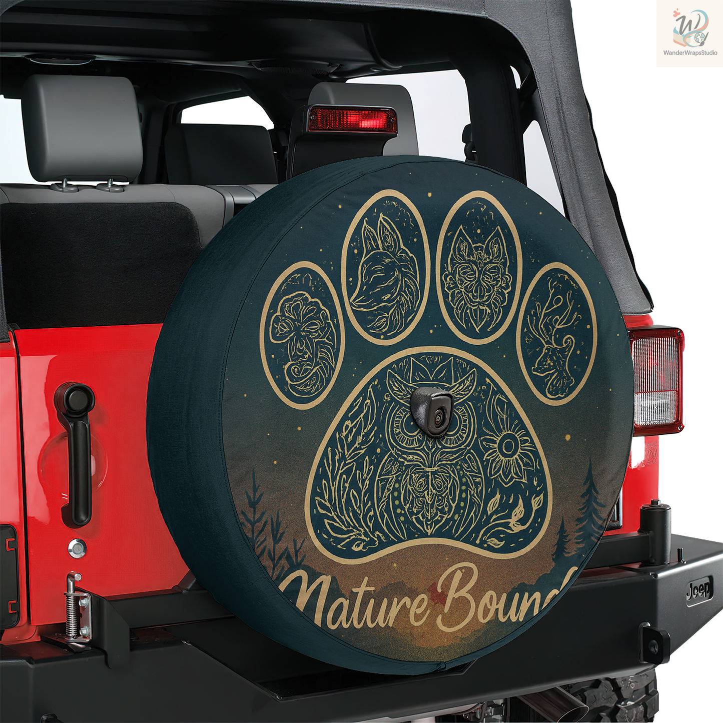 Nature Bound Spare Tire Cover – Waterproof UV Resistant Protector with Camera Hole