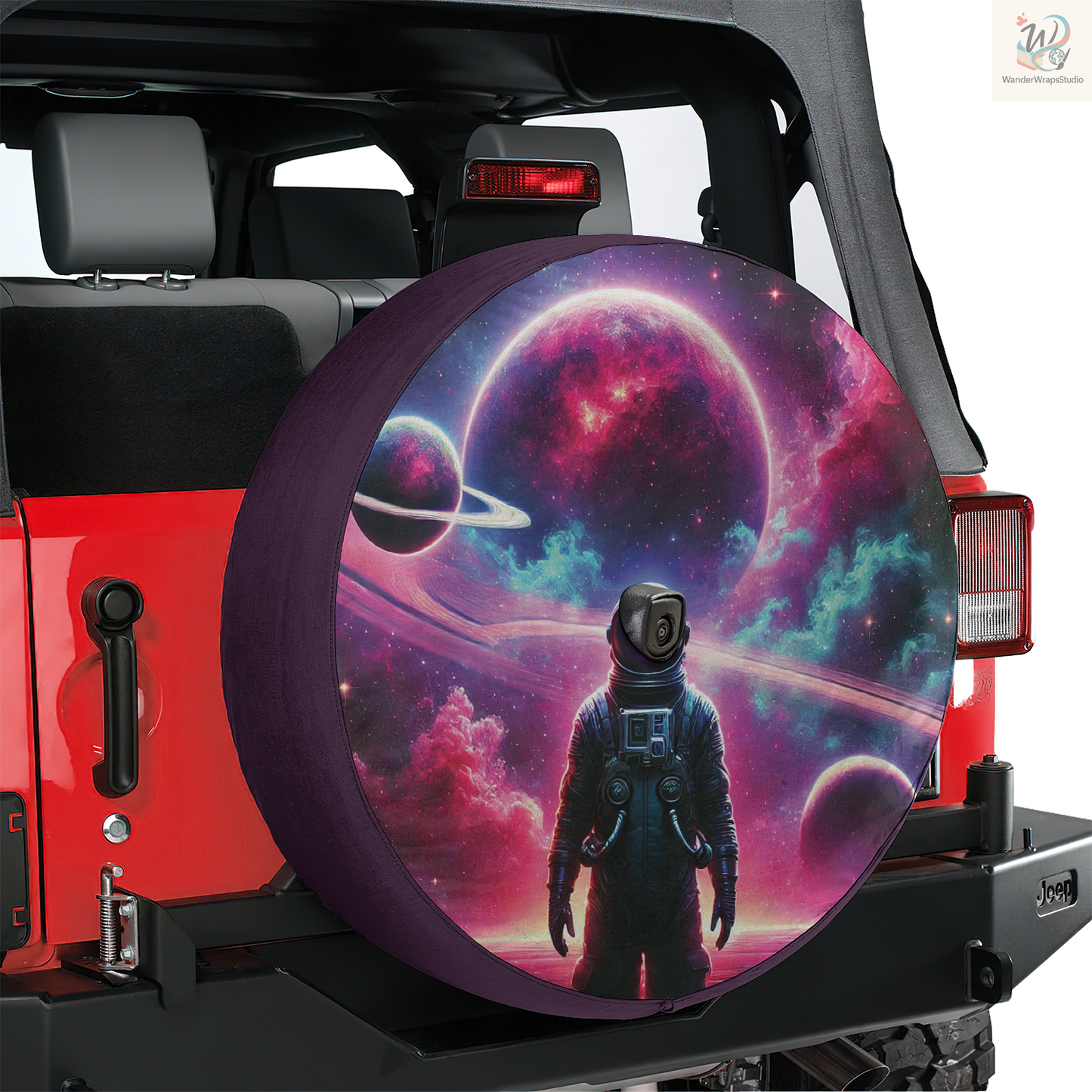 Astronaut Sci-fi Spare Tire Cover – Waterproof UV Resistant Protector with Camera Hole