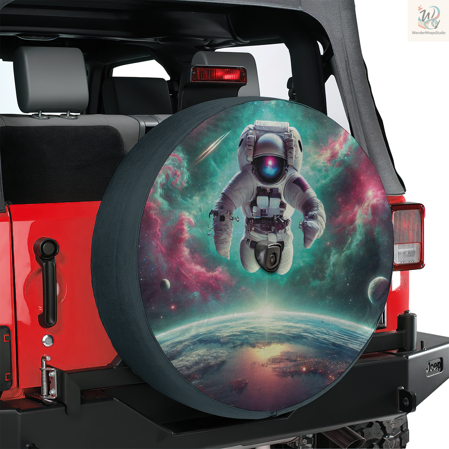 Astronaut 1 Spare Tire Cover – Waterproof UV Resistant Protector with Camera Hole