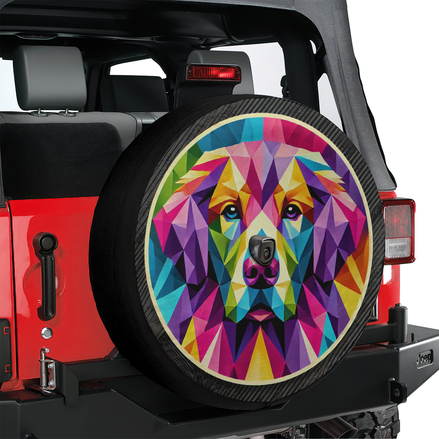 Rainbow Weimaraner Spare Tire Cover – Waterproof UV Resistant Protector with Camera Hole