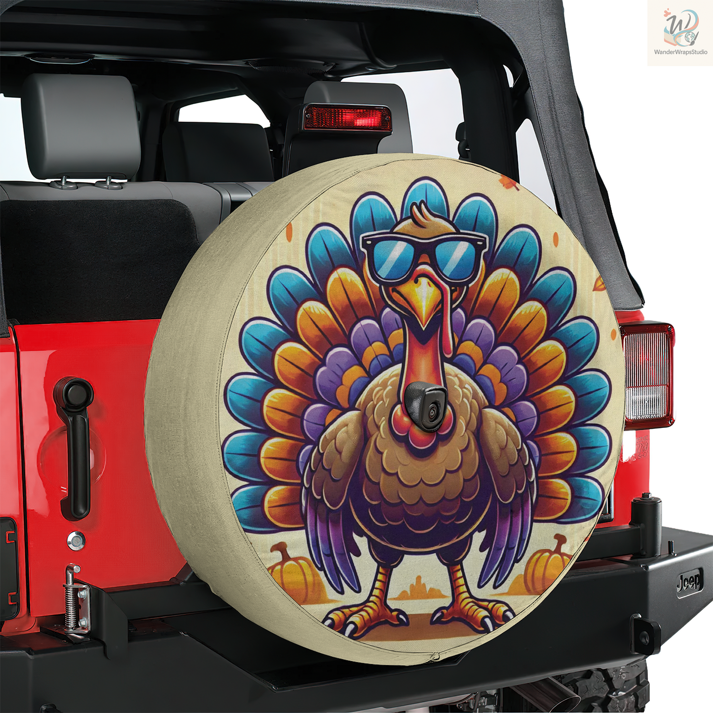 Sunglasses Turkey Spare Tire Cover – Waterproof UV Resistant Protector with Camera Hole