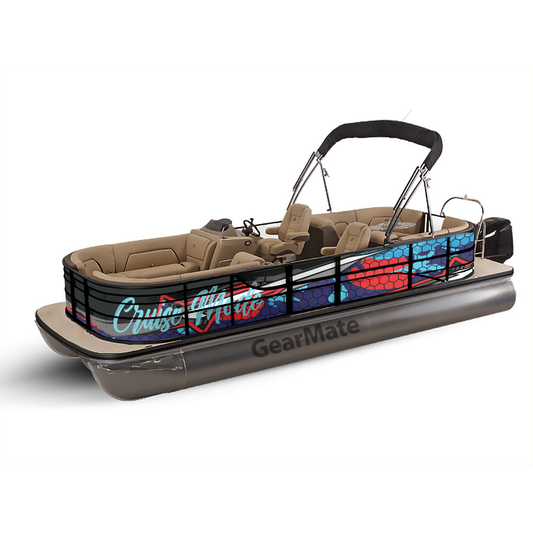 Pontoon Cruise Mode Boat Wrap Decal (Left and Right Sides) – Custom Vinyl Graphic Kit | Durable, Weatherproof, DIY Install