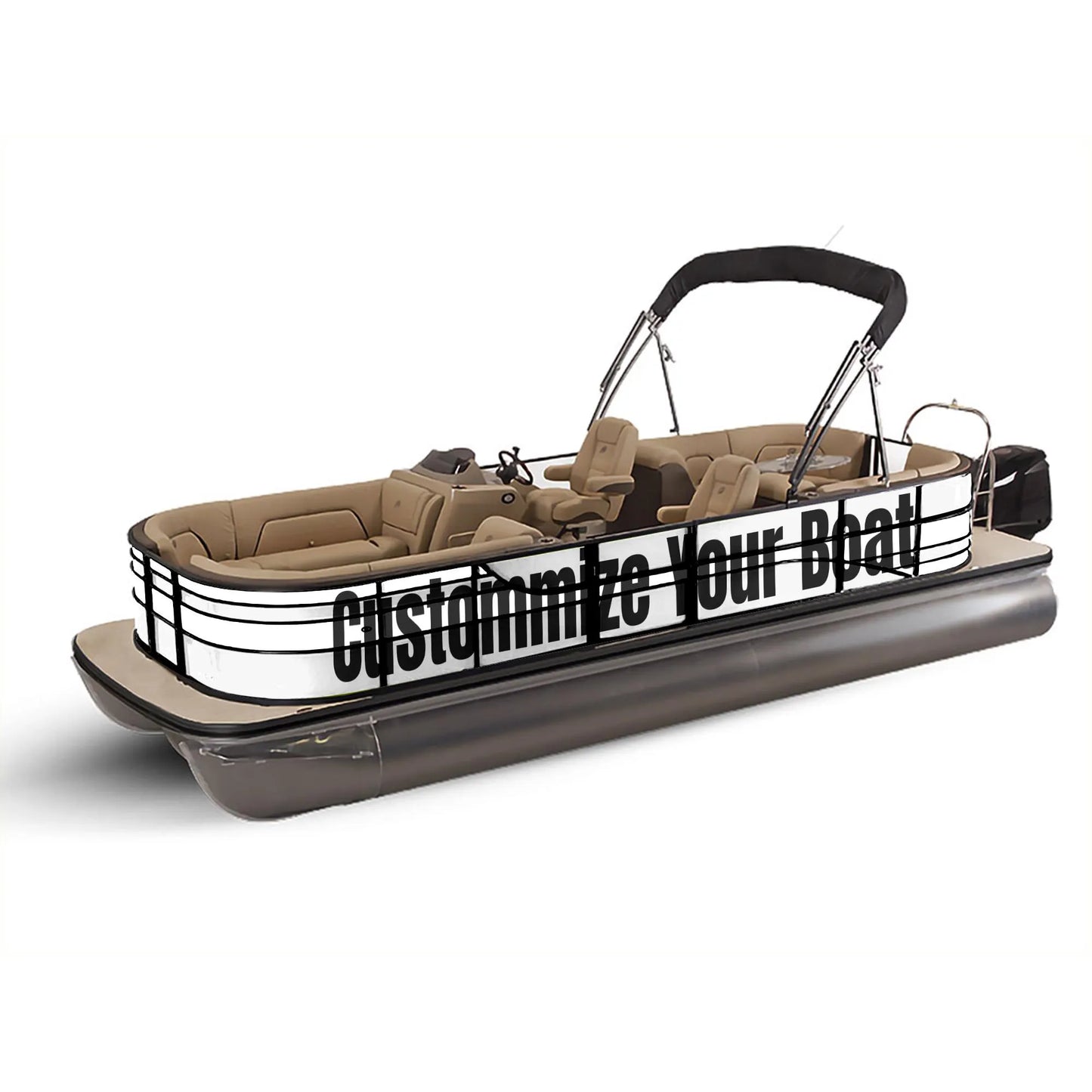 Pontoon Cruise Mode Boat Wrap Decal (Left and Right Sides) – Custom Vinyl Graphic Kit | Durable, Weatherproof, DIY Install