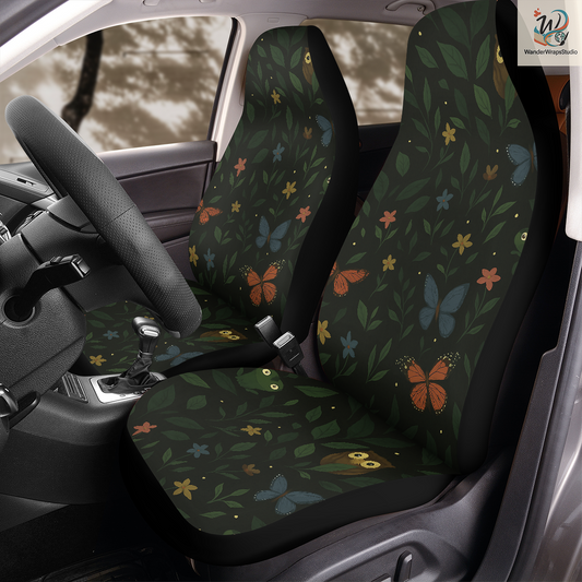 Forest Night Car Seat Covers – High Quality Graphic and Polar Fleece Protector Set