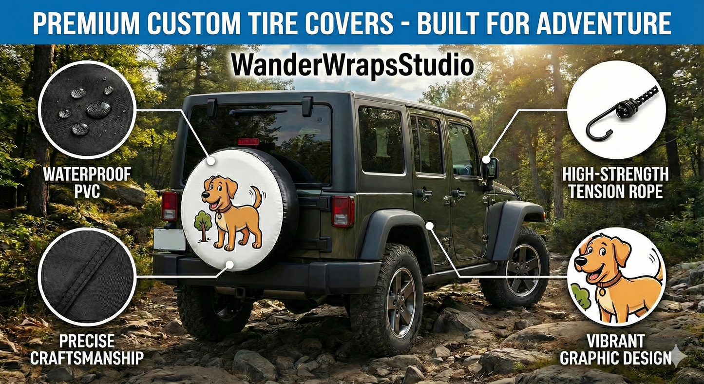 American Pride Spare Tire Cover – Waterproof UV Resistant Protector with Camera Hole