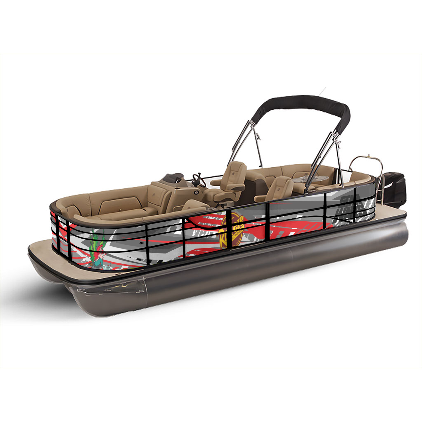 Pontoon Sport GR Rust Eze Boat Wrap Decal (Left and Right Sides) – Custom Vinyl Graphic Kit | Durable, Weatherproof, DIY Install