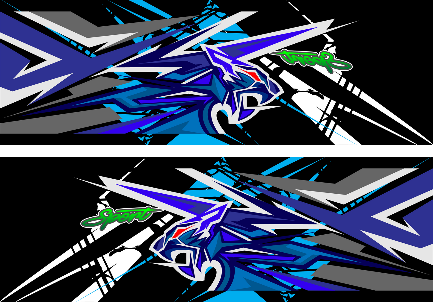 Tiger Blue Rocker Panel Graphic Decal Kit (Left & Right Sides) - High Quality Vinyl for Trucks & SUVs